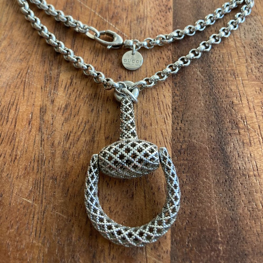 Gucci Diamantissima Silver Horsebit Necklace